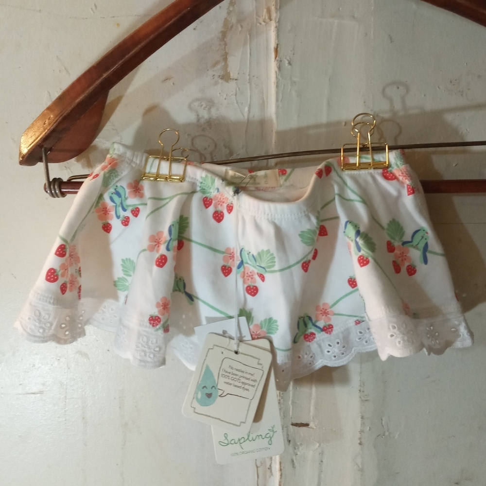A Size: 0-3 Months Sapling "Bluebirds" Baby Skirt Bloomer Skirt